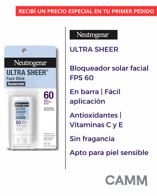 Neutrogena | Bloqueador solar facial en barra | FPS 60